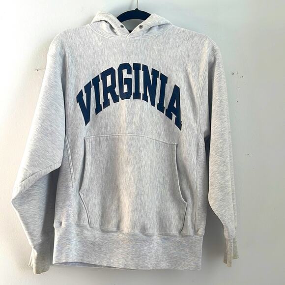 Vintage Champion reverse weave Virginia kangaroo hoodie sweatshirt  sz S - Picture 1 of 8